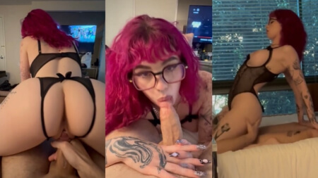 Emily Oram BG Hot Black Lingerie and Glasses Porn Video Leaks Borntobefuck